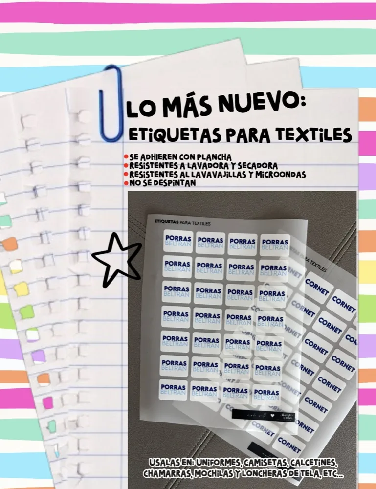 Etiquetas para textiles